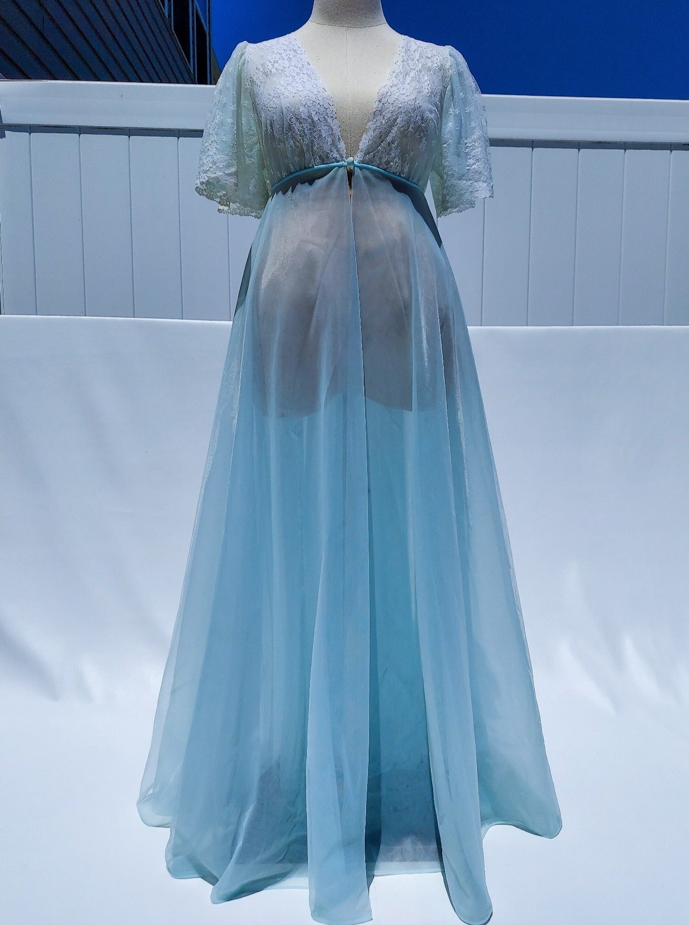 Vintage Fleece gown / Light blue